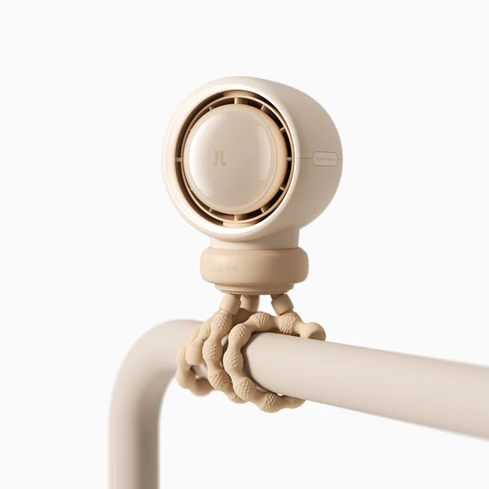 ventilator portabil pentru carucior jisulife, life 2, autonomie 2-11.5h, baterie 4000mah, 5 viteze, incarcare rapida, bej